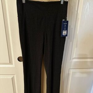 Marika Dark Heather Charcoal Gray Women's Flare Leggings NWT large 34” inseam